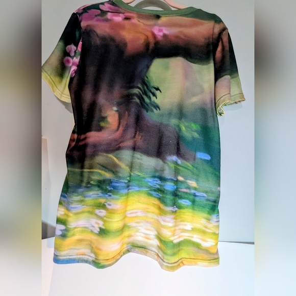 Disney Bambi Forest Scene Full Print Graphic T-Shirt Polyester - Picture 2 of 5